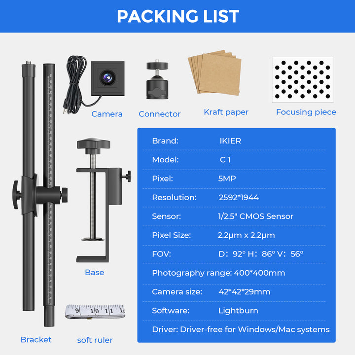 iKier C1 Lightburn Camera Precise Positioning For Laser Engraver