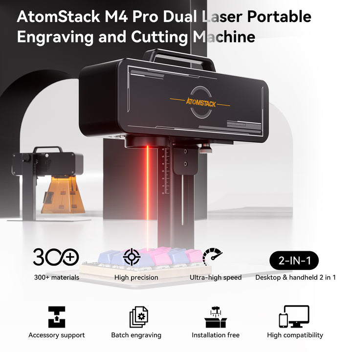 atomstack m4 pro dual laser portable engraving and cutting machine